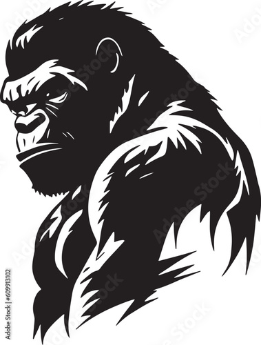 Wallpaper Mural black and white illustration of a gorilla Torontodigital.ca