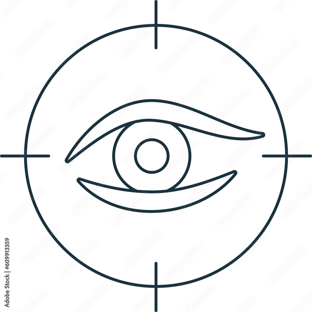 Retina scan icon. Monochrome simple sign from security collection. Retina scan icon for logo, templates, web design and infographics.