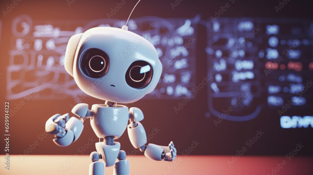 数式の前に立つAIロボットAi robot standing if front of math equation Created by generative AI 数式の前に立つAIロボットAi robot standing if front of math equation Created by generative AI