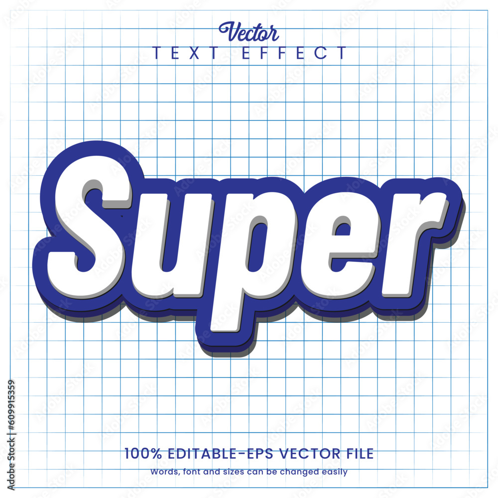 Vector Text Effect 3D Super Minimalis EPS File
