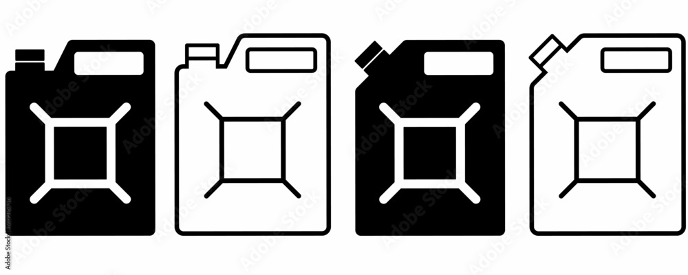 outline silhouette Gas canister icon set isolated on white background outline silhouette Gas canister icon set isolated on white background