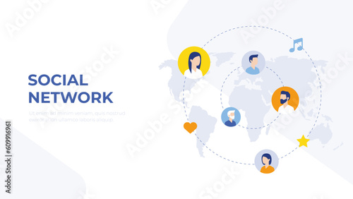Social networking concept modern vector. Connect people around the world. 