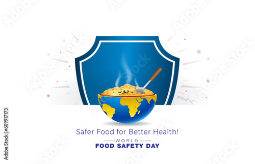 7 June, World Food Safety Day Concept design. Promotional campaign for food service.