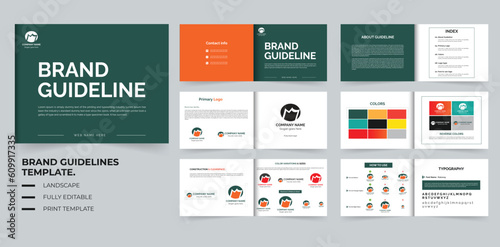 Brand guideline or brand identity guidelines layout