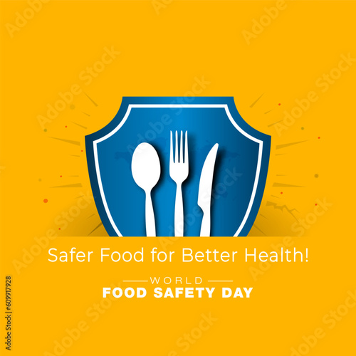Healthy fresh food service concept. 7 June World Food Safety Day post design.