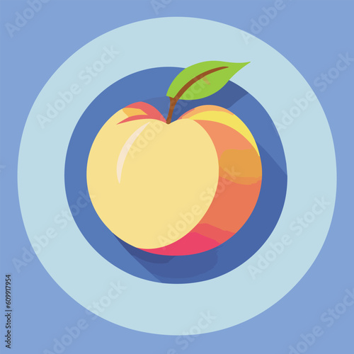 Vector illustartion of fresh and juicy peach