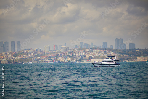 Passenger ferry sails across Bosphorus strait in Istanbul, Turkey © Ekaterina Pokrovsky