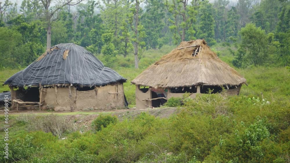 Tribal huts in rural Rishikesh of Uttrakhand India Tribal huts in rural Rishikesh of Uttrakhand India