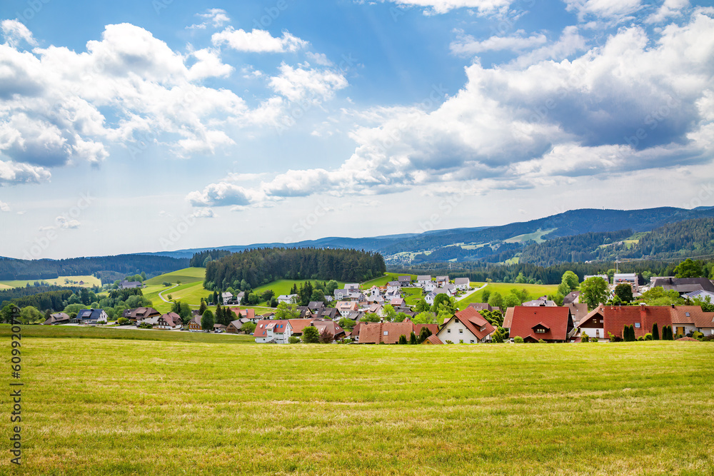 Obraz premium Blick auf Breitnau, Hochwarzwald