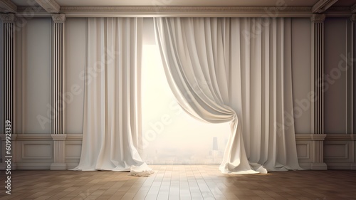 Fenster mit Vorhang