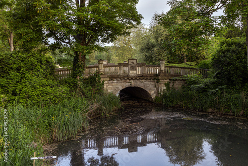 Bridge at Pittville Lake, Pittville Park, Cheltenham Gloucestershire, England