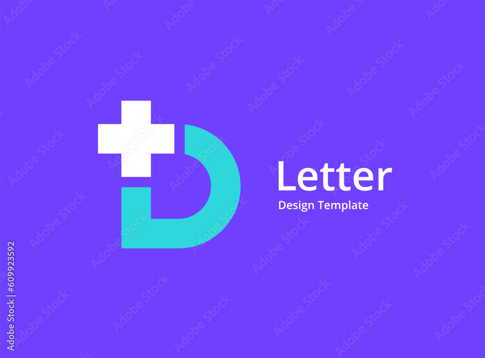 Letter D cross plus medical logo icon design template elements Letter D cross plus medical logo icon design template elements