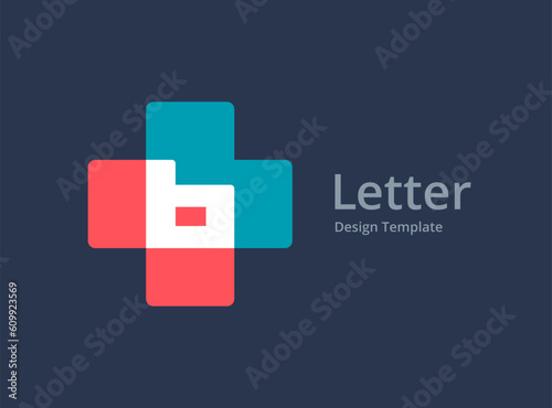 Letter B cross plus medical logo icon design template elements