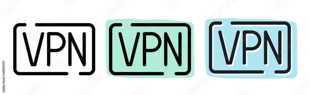 VPN icon set. Vector clipart isolated on white background. VPN icon set. Vector clipart isolated on white background.