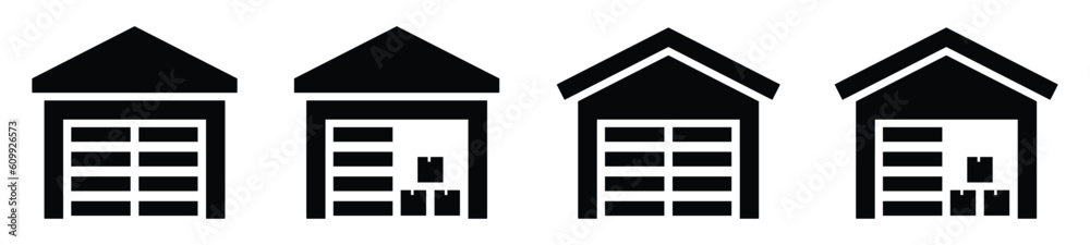 Warehouse set icon, vector illustration