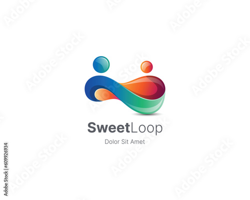 Infinity with people colorful gradient logo