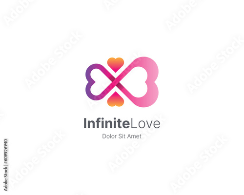 Love infinity with colorful gradient logo