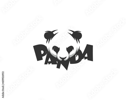 Panda with simple face logo