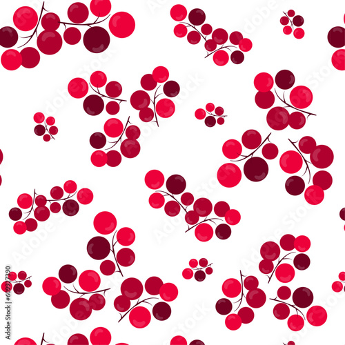 seamless pattern with painted strawberry and berry