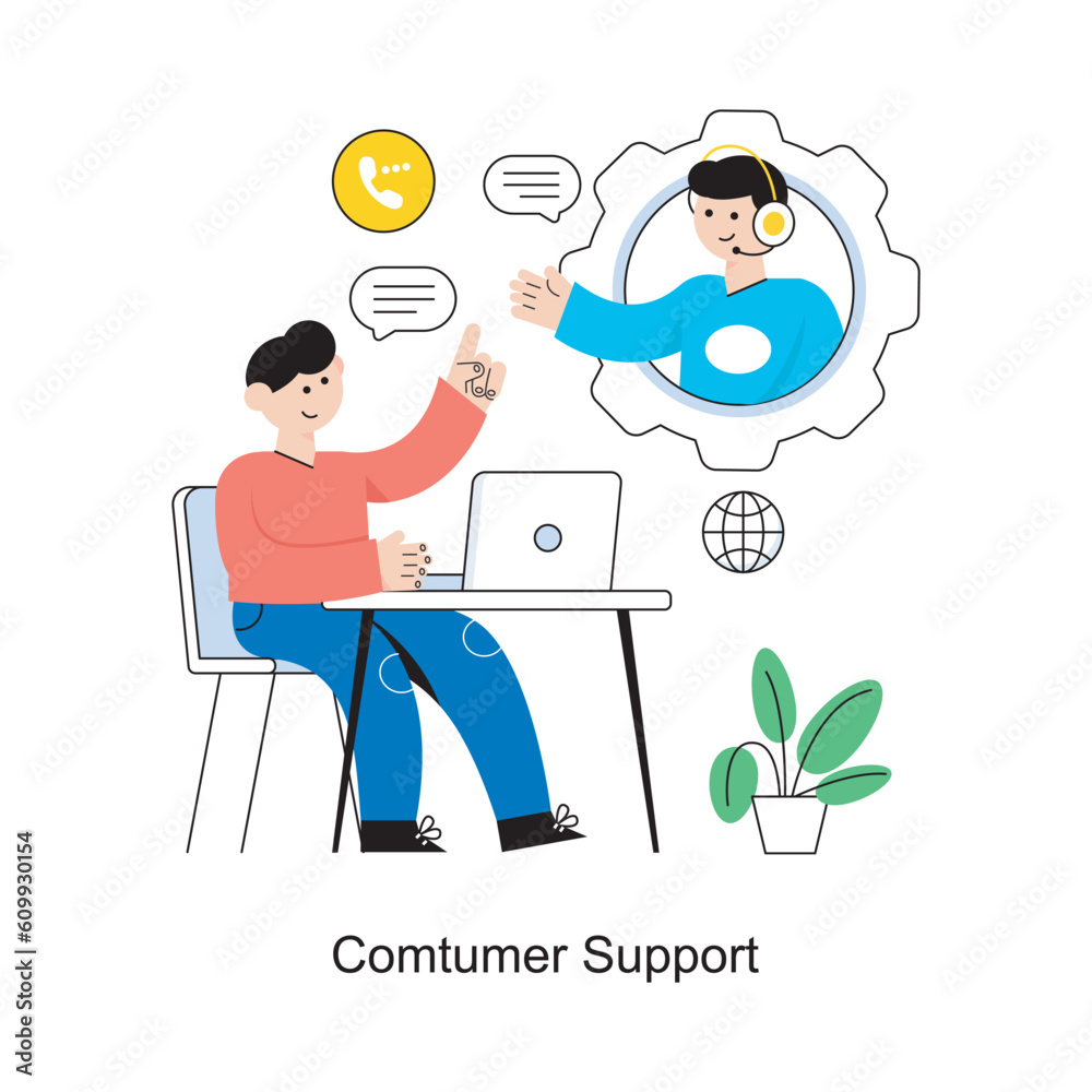 Customer Support  Flat Style Design Vector illustration. Stock illustration
