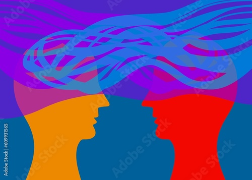 Disegno grafico concettuale comunicazione globale. Sostegno morale 