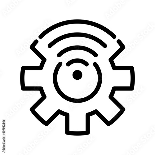 cogwheel with Wi-Fi symbol, internet settings icon vector