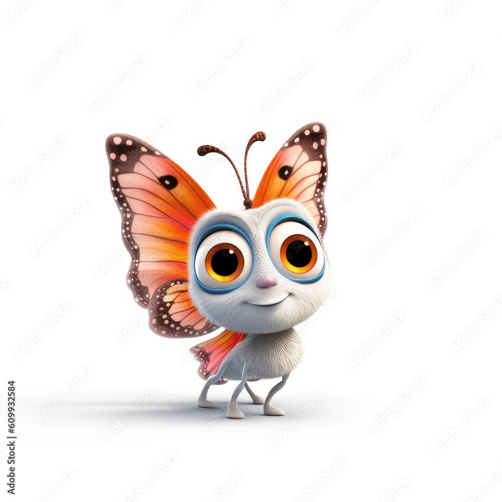 Cute 3D Butterfly Character Cute 3D Butterfly Character