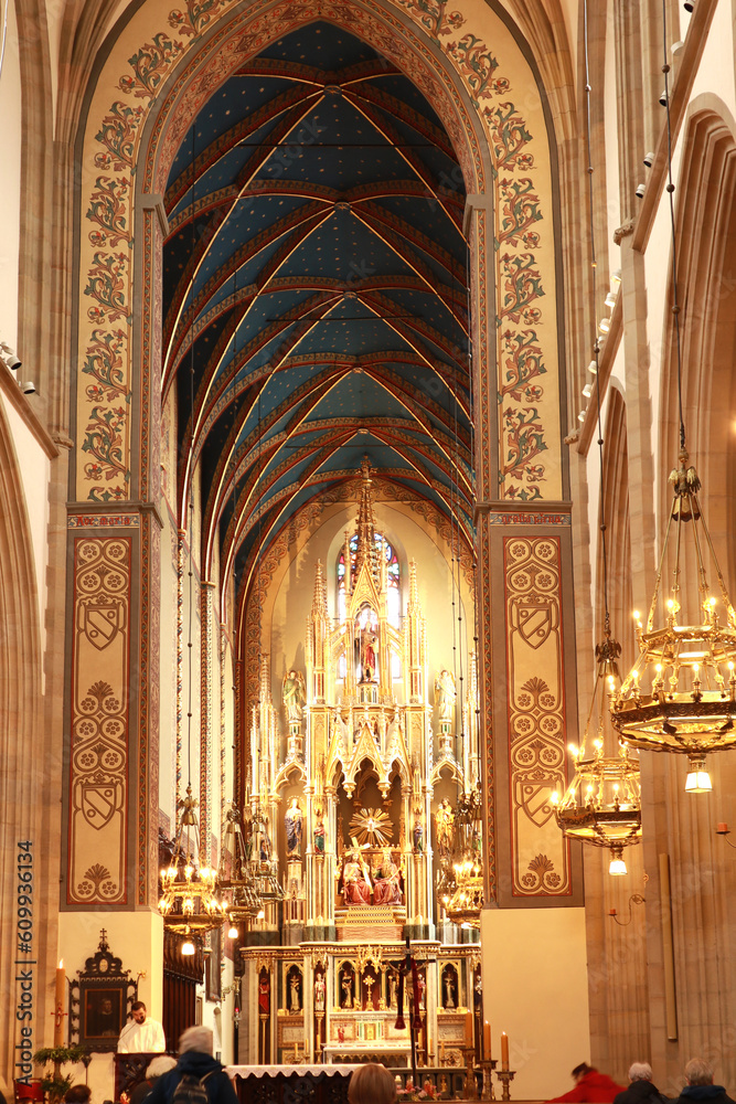  Interior of Dominican Basilica of St. Holy Trinity in Krakow, Poland