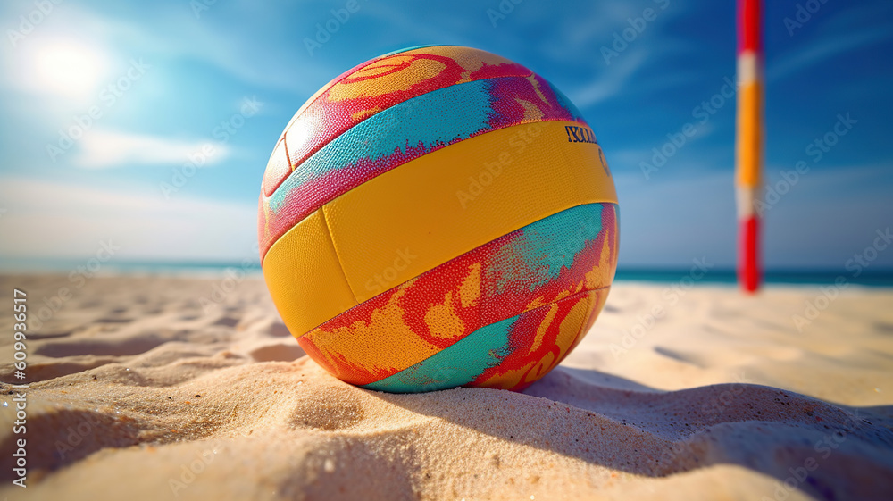 Obraz premium volley ball on beach. Generative Ai