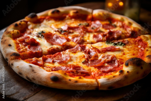 Delicious Italian pizza. Generative AI