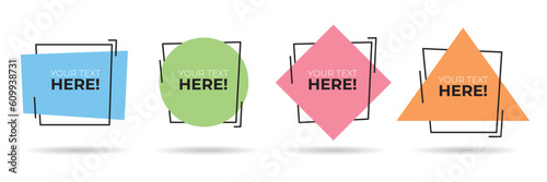 Set of banner designs with geometric shapes and lines. Colorful templates in vector design.