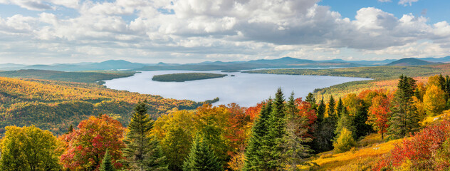 Autumn colors from the Height of Land overlook on the Rangeley Lakes Scenic Byway - Maine