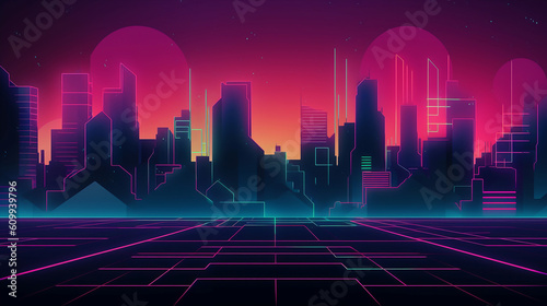 Colorful  vibrant cyberpunk background