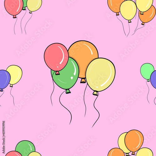 Pink pattern with balloons