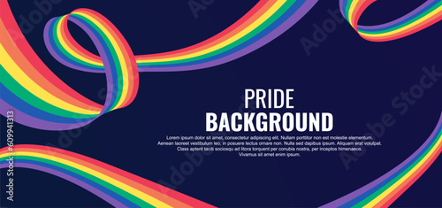LGBT pride abstract background. Vector background with rainbow colors. Rainbow colored wavy abstract lines. Vector Banner Template for Pride Month