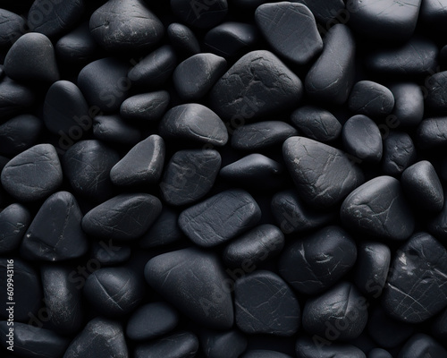 Black stones background  black stone texture.