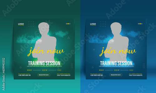 Business marketing agency social media post template. With a photo place on the banner, you can edit the design