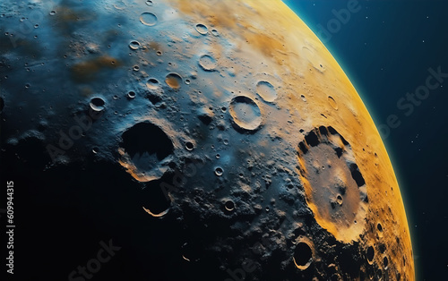 Moon with isolated background,created with generative ai tecnology. photo