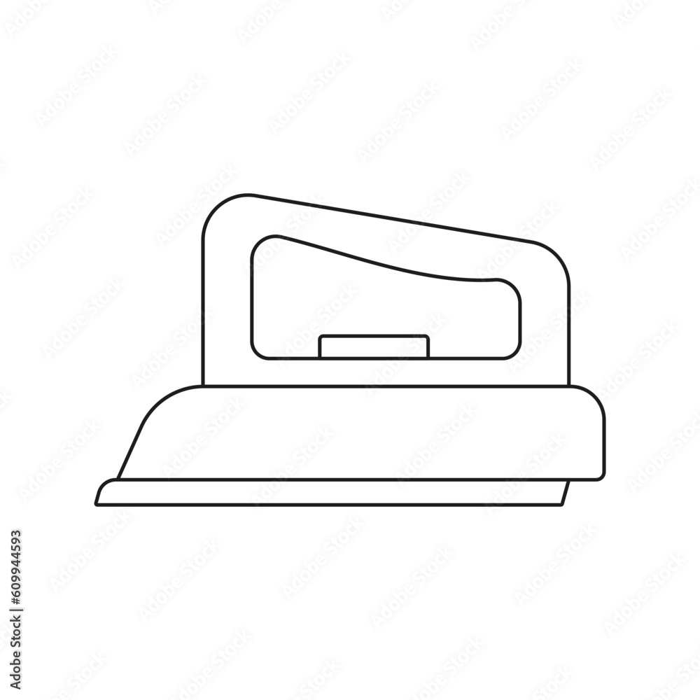 An iron icon in the old style for ironing clothes on a white background. An iron icon in the old style for ironing clothes on a white background.