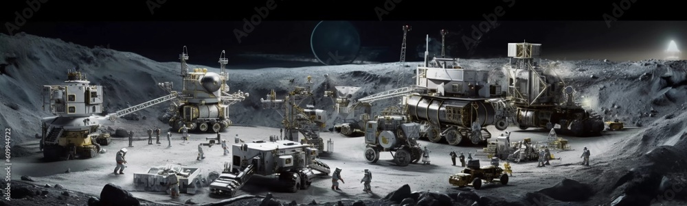 Tilt-shift Moonbase Construction