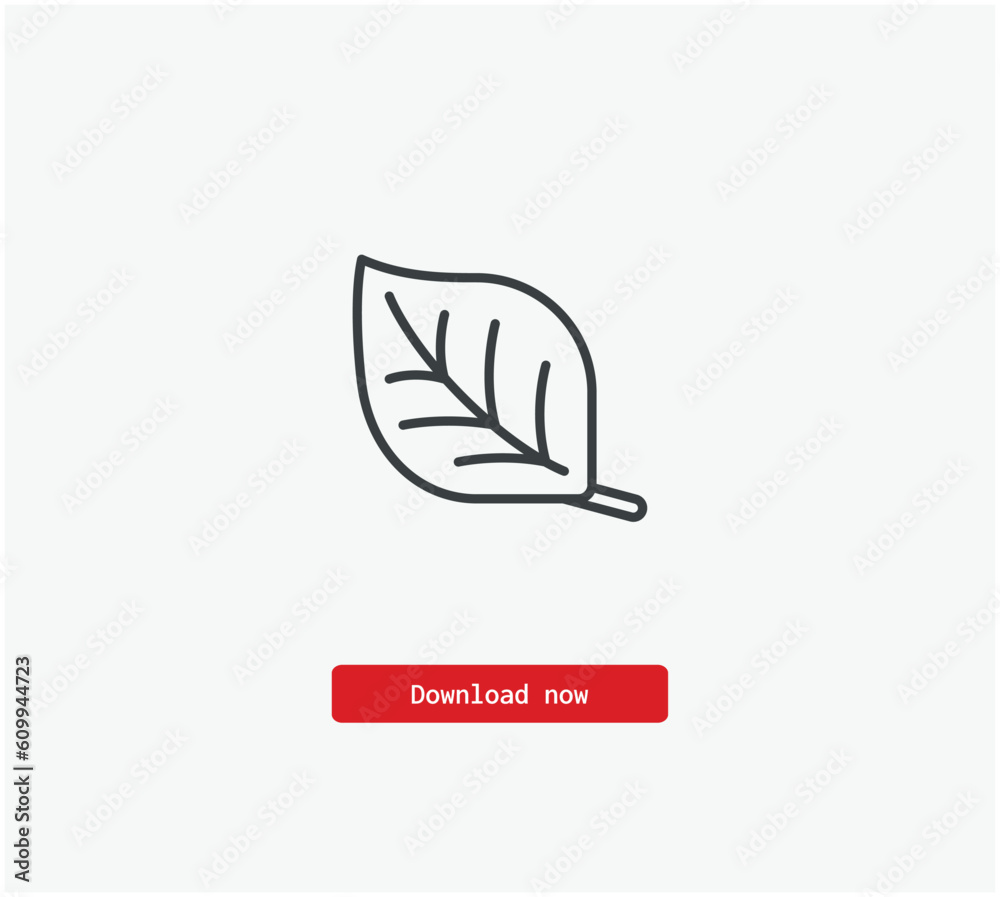 Leaf vector icon. Symbol in Line Art Style for Design, Presentation, Website or Mobile Apps Elements, Logo.  Pixel vector graphics - Vector