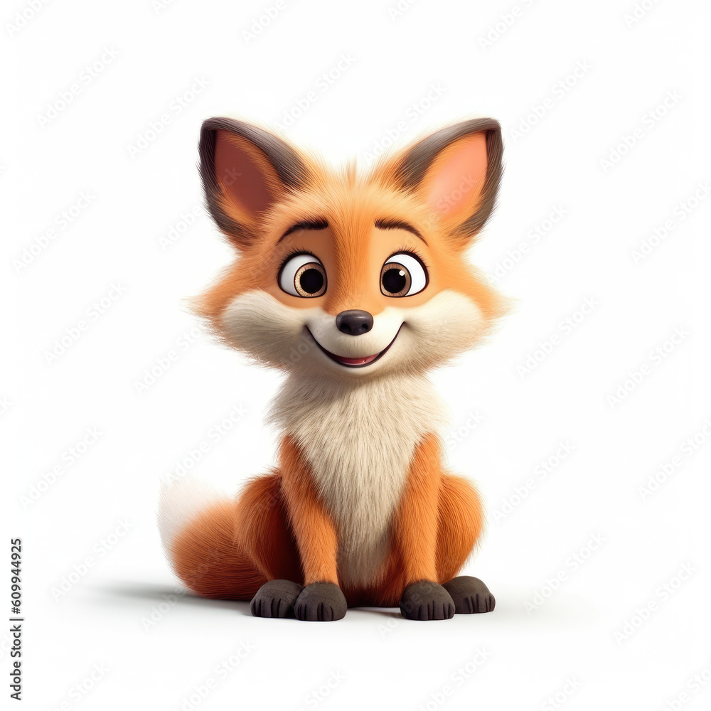 Obraz premium Cute 3D Fox