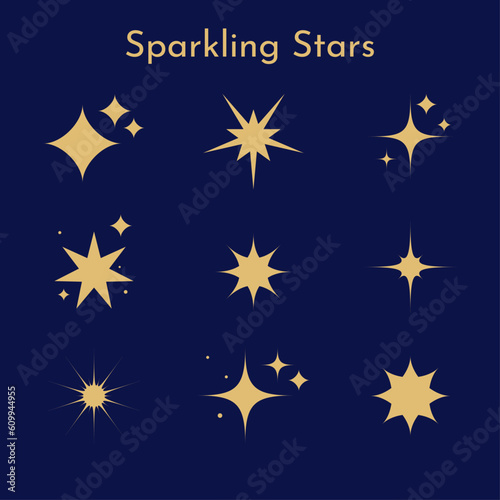 Star vector icon set. Star sparkle symbols. Stars collection. Sparkle vector icons. Star burst, flash stars. Magic glint, shiny glitter