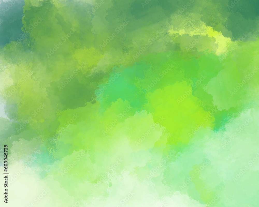 Brushed Painted Abstract Background. Brush stroked painting. Green watercolor.