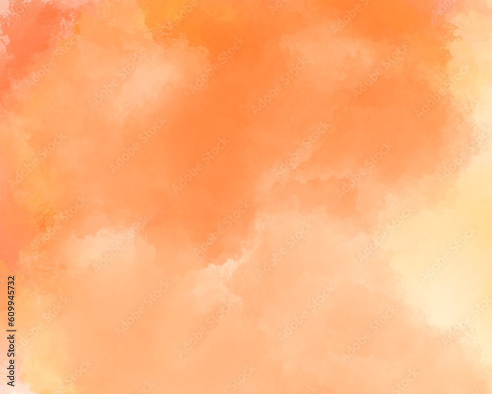 Brushed Painted Abstract Background. Brush stroked painting.  Orange watercolor.