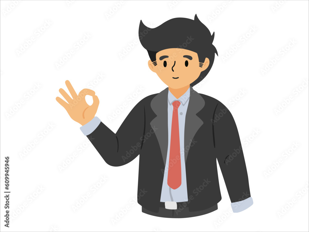 Presentation character Businessman wearing uniform
