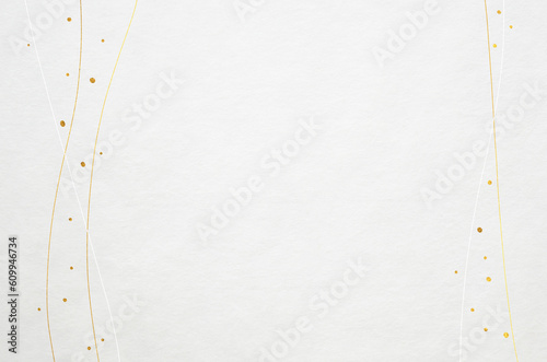 Elegant and modern patterned Japanese washi paper background. Japanese paper texture with golden abstract wave patterns.