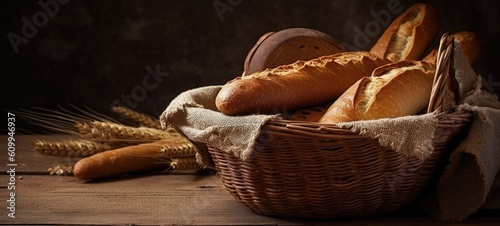 Fototapeta Naklejka Na Ścianę i Meble -  bread bakery with generative ai