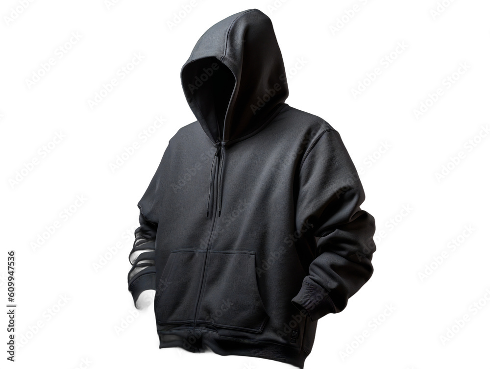 Clean and Crisp: Full-Sized Hoodie on a Transparent Background. Generative AI