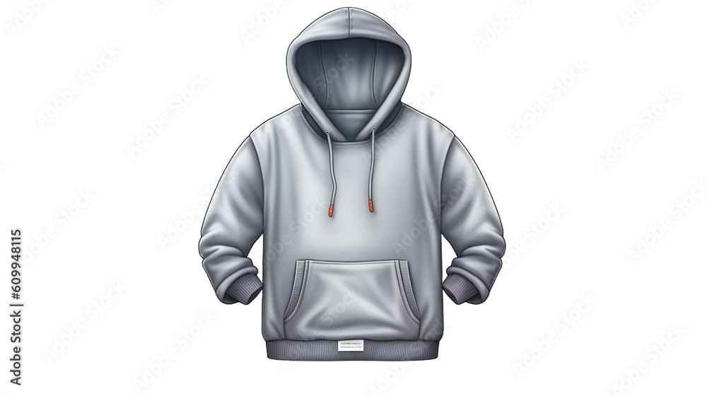 Clean and Crisp: Full-Sized Hoodie on a Transparent Background. Generative AI